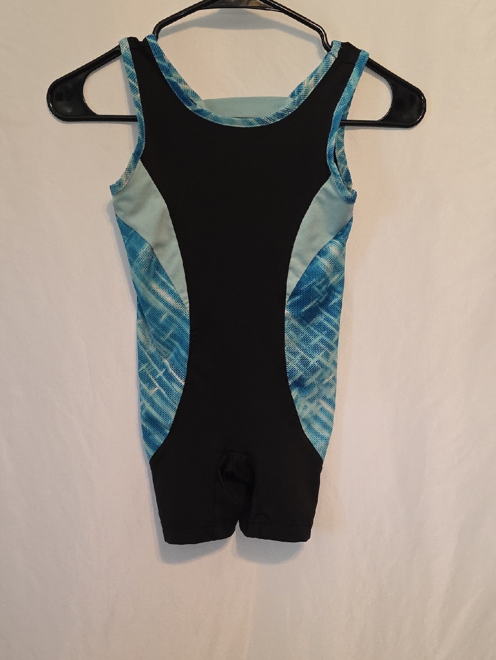 Danskin Black and Aqua Girls Athletic One-Piece Swimsuit
